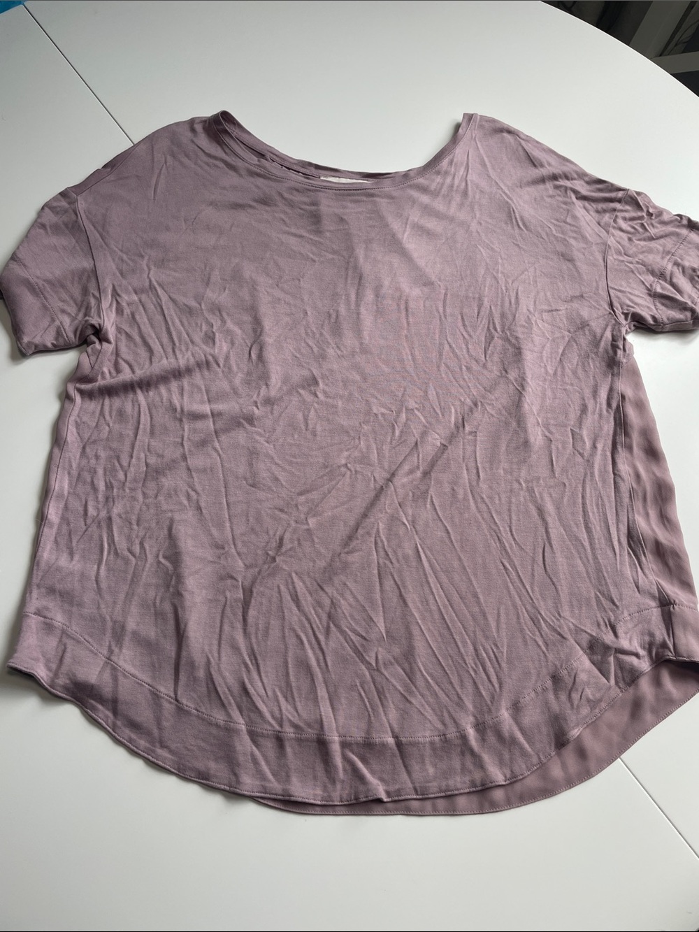 LOFT Short-Sleeve Crewneck Tee in Dusty Mauve